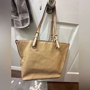 Michael Kors beige shiny leather bag